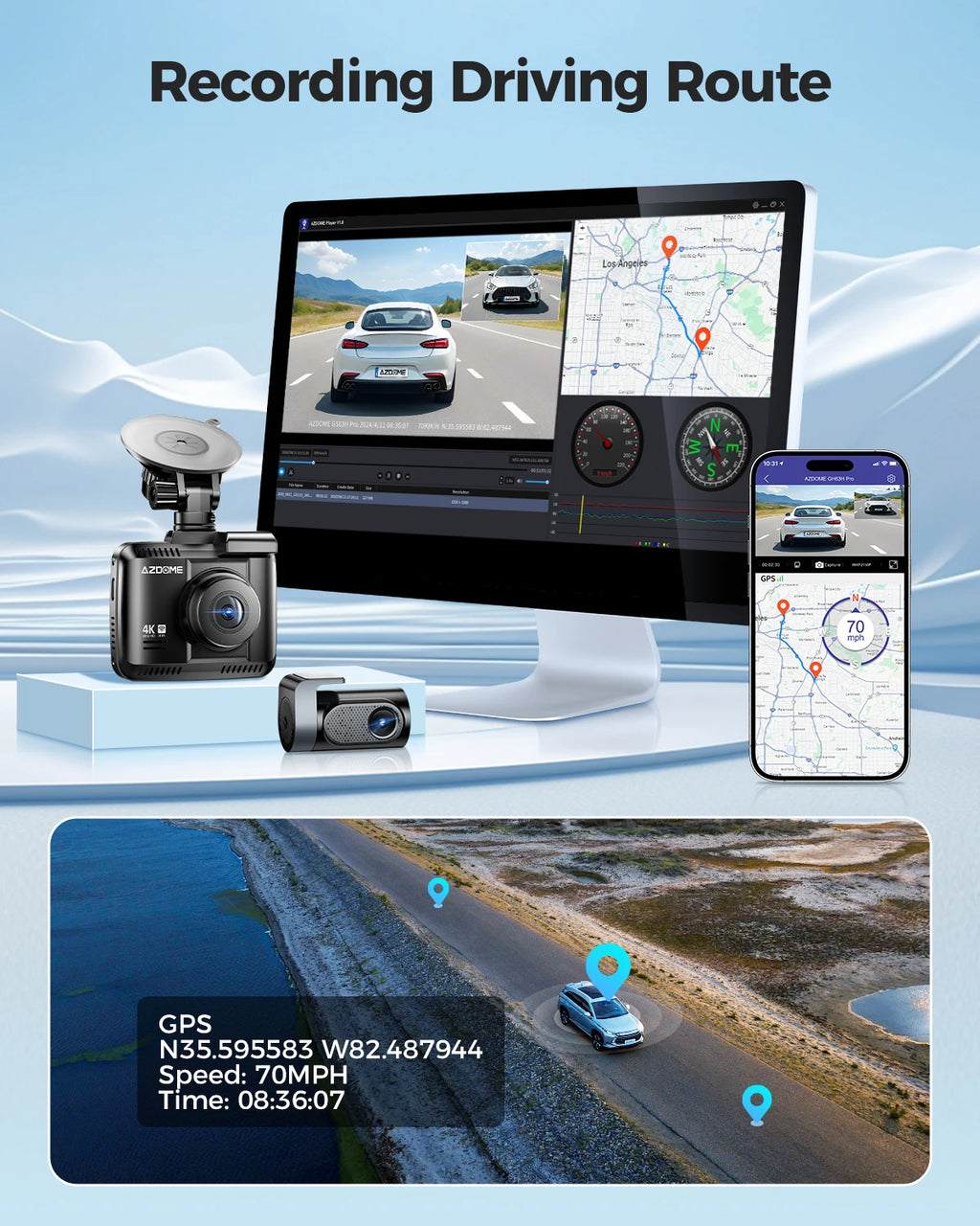 Dashcam 4K ZIVO — WiFi GPS ADAS