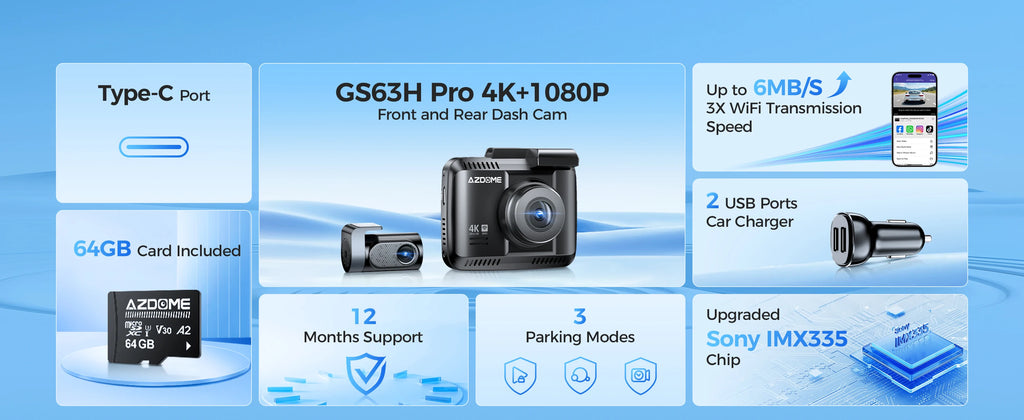 Dashcam 4K ZIVO — WiFi GPS ADAS